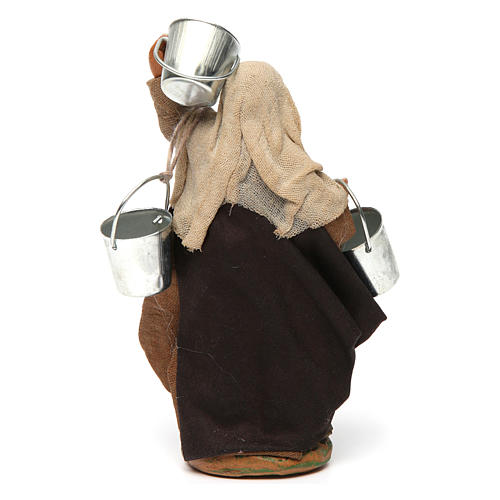 Woman carrying buckets 12 cm for Neapolitan nativity scene 4