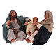 Sitzende Heilige Familie 12cm neapolitanische Krippe s1