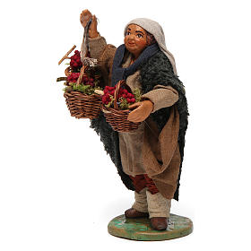 Uomo con cestini d'uva 12 cm presepe napoletano
