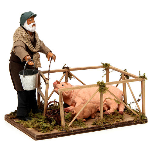 Man with pig pen 14 cm for Neapolitan nativity scene 3