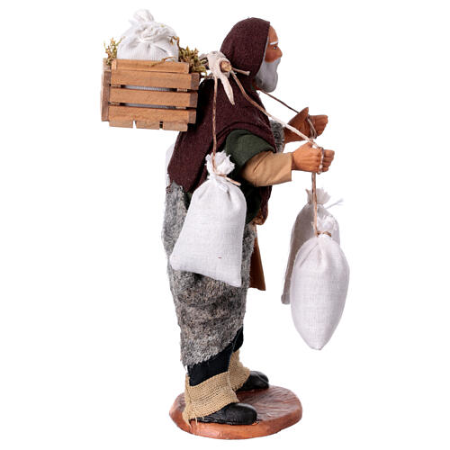 Hombre con cajita y sacos de harina, 14 cm belén Nápoles 5