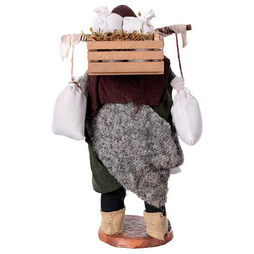 Hombre con cajita y sacos de harina, 14 cm belén Nápoles 6