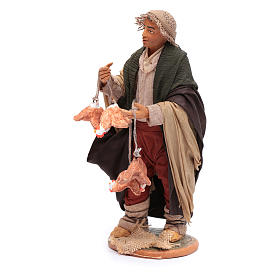 Uomo con galline appese 30 cm presepe napoletano