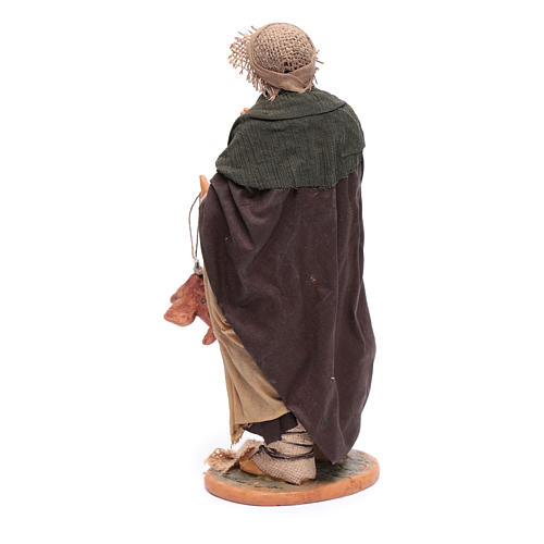 Homem com galinhas penduradas 30 cm presépio napolitano 3