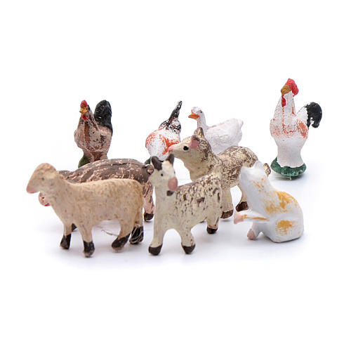 Kit with 9 animal items for DIY nativity scene  4 cm 1