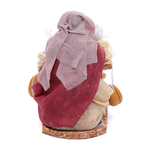 Mulher com charcutaria e queijo 8 cm presépio napolitano 3
