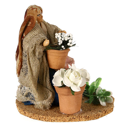 Mujer anciana florista 8 cm belén napolitano 3
