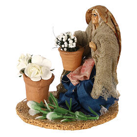 Fleuriste femme âgée 8 cm crèche napolitaine