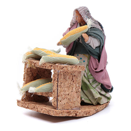 Mulher com milho peça presépio napolitano 8 cm 2