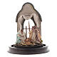 Escena Natividad 20x15 cm cúpula vidrio estilo árabe pesebre napolitano s2