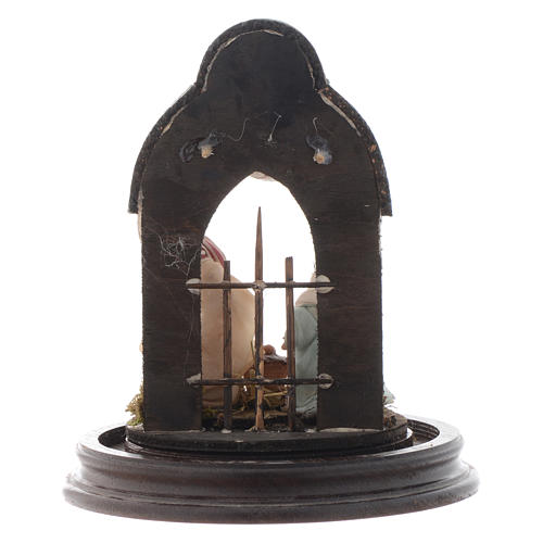 Scène Nativité style arabe cloche en verre 20x15 cm crèche napolitaine 5