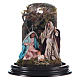 Glasglocke mit Heiligen Familie neapolitanische Krippe 10cm s2