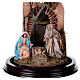 Neapolitan Nativity Scene Holy Family with setting in glass dome 24.5cm s2