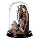 Neapolitan Nativity Scene Holy Family with setting in glass dome 24.5cm s3