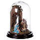 Neapolitan Nativity Scene Holy Family with setting in glass dome 24.5cm s4
