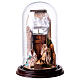 Neapolitan Nativity Scene Holy Family arabian style in glass dome 29cm s1