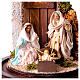 Escena Natividad 29x18 cm cúpula vidrio estilo árabe  pesebre napolitano s2