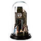 Neapolitan Nativity Scene Holy Family arabian style in glass dome s1