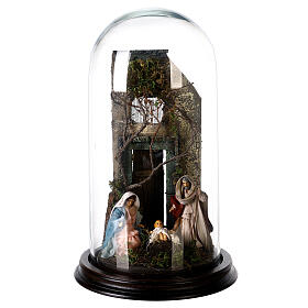 Nativité avec cloche en verre style arabe crèche napolitaine