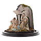 Nativity scene with glass domed roof on a wooden base for Neapolitan nativity scene s3