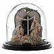 Scena nativita con cupola su base legno presepe napoletano s1
