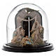 Nativity scene with glass domed roof on a wooden base for Neapolitan nativity scene s1