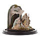 Nativity scene with glass domed roof on a wooden base for Neapolitan nativity scene s4