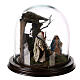 Nativity scene with stable, glass domed roof and angel for Neapolitan nativity scene s4