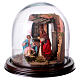 Nativity scene with stable, glass domed roof and angel for Neapolitan nativity scene s3