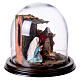 Nativity scene with stable, glass domed roof and angel for Neapolitan nativity scene s4