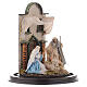 Nativité crèche Naples 30x25 cm avec cloche verre style arabe s4