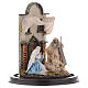 Natività presepe Napoli 30x25 cm con cupola vetro in stile arabo s4