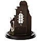 Neapolitan nativity scene on a wooden base with a glass domed roof s5