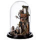 Holy Family in glass dome on a wood base Neapolitan nativity s3