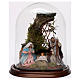 Natividade em sino de vidro com base madeira presépio napolitano s1