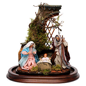 Holy Family in glass dome Neapolitan nativity