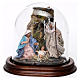 Heilige Familie mit Glasglocke 15x15cm neapolitanische Krippe s1