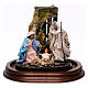 Heilige Familie mit Glasglocke 15x15cm neapolitanische Krippe s2