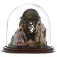 Neapolitan Nativity Scene Holy Family in glass dome 25x25 cm s1