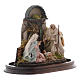 Neapolitan Nativity Scene Holy Family in glass dome 25x25 cm s4