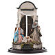 Trio nativité 45x30 cm avec cloche en verre crèche Naples s2
