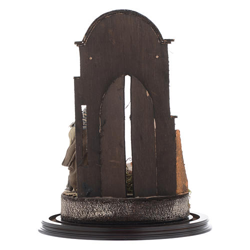 Trio natività 45x30 cm con cupola di vetro presepe Napoli 5