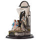 Trio natività 45x30 cm con cupola di vetro presepe Napoli s3