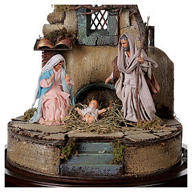 Holy family for Neapolitan nativity scene with glass domed roof 30x30 cm in Arabian style
