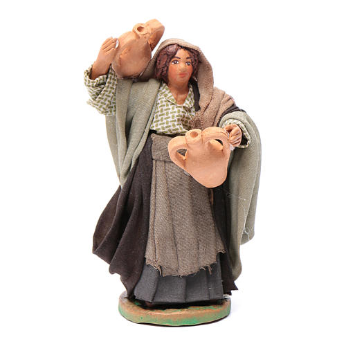 Neapolitan nativity scene statue woman with amphora on her shoulders 10 cm 1