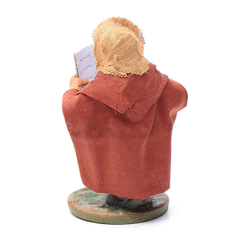 Uomo mentre legge 10 cm presepe di Napoli 3