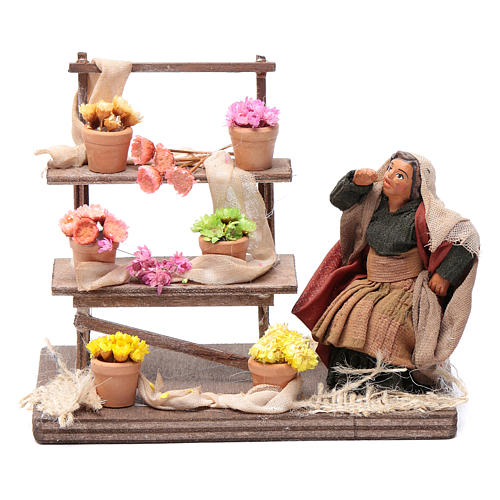 Fioraia con banchetto 10 cm presepe napoletano 1