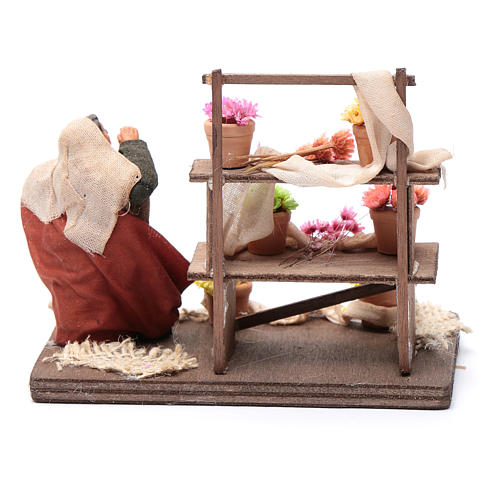 Fioraia con banchetto 10 cm presepe napoletano 4