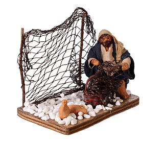 Neapolitan nativity scene fisherman with net 10 cm