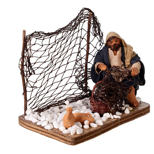 Neapolitan nativity scene fisherman with net 10 cm 2